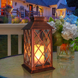 2pc  Solar Lantern Outdoor Garden Hanging Lantern Waterproof Flickering Flameless Candle Mission Lights for Table,Outdoor In Australia - Darrahopens