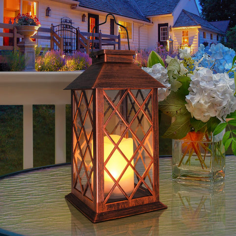 2pc  Solar Lantern Outdoor Garden Hanging Lantern Waterproof Flickering Flameless Candle Mission Lights for Table,Outdoor In Australia - Darrahopens