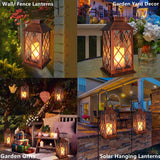 2pc  Solar Lantern Outdoor Garden Hanging Lantern Waterproof Flickering Flameless Candle Mission Lights for Table,Outdoor In Australia - Darrahopens
