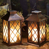 2pc  Solar Lantern Outdoor Garden Hanging Lantern Waterproof Flickering Flameless Candle Mission Lights for Table,Outdoor