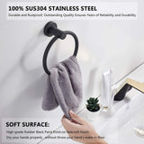 Stainless Steel Towel Ring Hanging Round Simple Black Towel Circular Holder  Hand Towel Holder Heavy Duty Towel Hanger for Bath In Australia - Darrahopens
