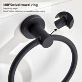 Stainless Steel Towel Ring Hanging Round Simple Black Towel Circular Holder  Hand Towel Holder Heavy Duty Towel Hanger for Bath