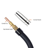 6 pc Welder Welding Gun Accessory Kit Contact Tips Holder Gas Nozzles Welder Replacement Parts for Welding Torch