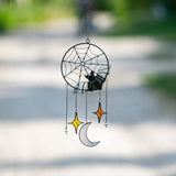 Halloween Pendant Bat Moon Acrylic Window Hanging Pendant, Spooky Bat Suncatcher Wall Art Decoration for Halloween Indoor Outdoo In Australia - Darrahopens
