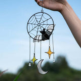 Halloween Pendant Bat Moon Acrylic Window Hanging Pendant, Spooky Bat Suncatcher Wall Art Decoration for Halloween Indoor Outdoo In Australia - Darrahopens