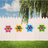 4PCS Metal Garden Wall Art Decorative, Metal Flower Outdoor Wall Sculptures Hanging Indoor Outdoor Home