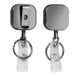 2 pc mall Heavy Duty Retractable Badge Holders Reel,  Metal Badge Holders with Belt Clip Key Ring