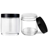 2pc Glass Jars with Lids,  Clear Glass Jars with Black Lids & Inner Liners, Mini Travel Sample Containers In Australia - Darrahopens