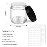 2pc Glass Jars with Lids,  Clear Glass Jars with Black Lids & Inner Liners, Mini Travel Sample Containers In Australia - Darrahopens