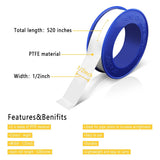 4pc Teflon Tape,Plumbers Tape,Tape,Sealing Tape,Plumbing Tape,Sealant Tape,Thread Seal Tape for Shower Head