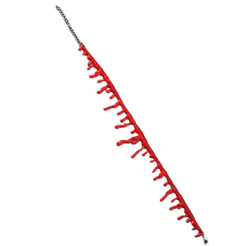 Horror Blood Drip Neck Cut Choker Necklace for Women Teen Girls Punk Soft Vampire Red Bloody Scar Throat Bleeding Lightweight