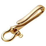 Fish Hook Keychain, Brass Key Ring Golden Solid Shape Key Hook Belt Keyring Pocket Clip with Key Shackle Heavy Duty Car keychain