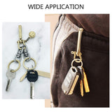 Fish Hook Keychain, Brass Key Ring Golden Solid Shape Key Hook Belt Keyring Pocket Clip with Key Shackle Heavy Duty Car keychain