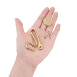 Fish Hook Keychain, Brass Key Ring Golden Solid Shape Key Hook Belt Keyring Pocket Clip with Key Shackle Heavy Duty Car keychain