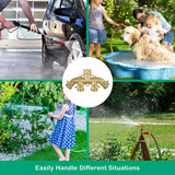 Brass Garden Hose Splitter , Solid Brass Hose Connector , Hose Spigot Adapter  Valves with  Extra Rubber Washers