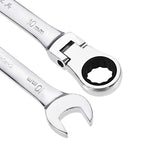 2pc Flex-Head Ratcheting Combination Wrench Metric Teeth Point Ratchet Box Ended Spanner Tools Combination Wrench Metric In Australia - Darrahopens
