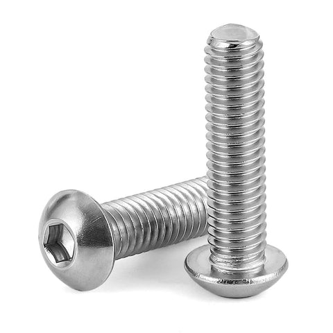 10pc  Button Head Socket Cap Screws Bolts, Stainless Steel , Full Thread, Bright Finish,Bright Finish In Australia - Darrahopens