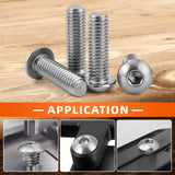 10pc  Button Head Socket Cap Screws Bolts, Stainless Steel , Full Thread, Bright Finish,Bright Finish In Australia - Darrahopens