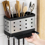 Kitchen Utensil Holder for Countertop with Compartments,Wall Mount Utensil Drying Racks,Self Adhesive Utensil with Drain Tray In Australia - Darrahopens