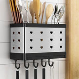 Kitchen Utensil Holder for Countertop with Compartments,Wall Mount Utensil Drying Racks,Self Adhesive Utensil with Drain Tray In Australia - Darrahopens