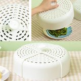 White  Round Foldable Cover Tent Dining Table Fly For Protection For Guard Lid Plate Serving Cover Home Supplies Kitchen
