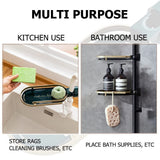 Faucet Sponge Holder with Towel Bar, Holder Sink  for Kitchen, Hanging Faucet Drainer Rack for Bathroom (Green)