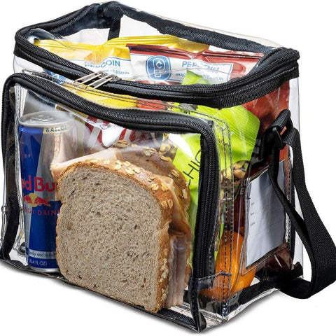 Stadium Approved Clear Tote Bag with Adjustable Strap, Front Storage Compartment, and Mesh Pockets -   lunch Bags In Australia - Darrahopens