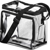 Stadium Approved Clear Tote Bag with Adjustable Strap, Front Storage Compartment, and Mesh Pockets -   lunch Bags In Australia - Darrahopens