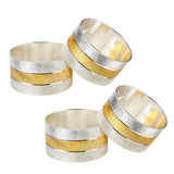 4pc Napkin Rings, Metal Gold Round Napkin Rings Buckles for Table Decorations, Wedding, Dinner,Party