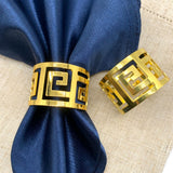 2pc Gold Napkin Rings Hollow Cut Metal Napkin Holder Dining Table Setting Napkin Rings Buckles for Party Banquet Dinner