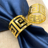 2pc Gold Napkin Rings Hollow Cut Metal Napkin Holder Dining Table Setting Napkin Rings Buckles for Party Banquet Dinner