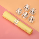 6PCS Hollow Out Napkin Ring Holder, Silver Circle Serviette Buckles for Holiday Party Wedding Banquet Household Festival Decor In Australia - Darrahopens