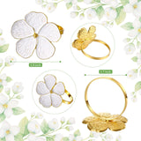 6 Pcs White Flower Napkin Rings Set,  Napkin Ring Holder Floral Serviette Buckles for Wedding Party Banquet In Australia - Darrahopens