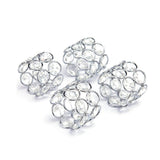 4pc Napkin Rings for Cloth Napkins Napkin Ring Holders for Wedding Party Dining Table Centerpieces Romantic Decor, Silver Tone