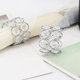 4pc Napkin Rings for Cloth Napkins Napkin Ring Holders for Wedding Party Dining Table Centerpieces Romantic Decor, Silver Tone