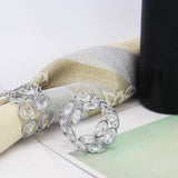 4pc Napkin Rings for Cloth Napkins Napkin Ring Holders for Wedding Party Dining Table Centerpieces Romantic Decor, Silver Tone
