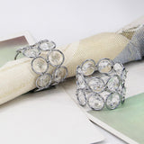 4pc Napkin Rings for Cloth Napkins Napkin Ring Holders for Wedding Party Dining Table Centerpieces Romantic Decor, Silver Tone