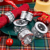 6pc Glass Napkin Ring Set of Glass Framed Crystal Napkin Holders,  Buckles  Crushed Diamond Table Settings Home Decor In Australia - Darrahopens
