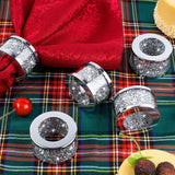 6pc Glass Napkin Ring Set of Glass Framed Crystal Napkin Holders,  Buckles  Crushed Diamond Table Settings Home Decor In Australia - Darrahopens