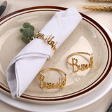 6pc Letter Napkin Rings , Metal Napkin Ring Holder Set Alphabet Napkin Buckles Holder Table Decor In Australia - Darrahopens