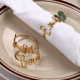 6pc Letter Napkin Rings , Metal Napkin Ring Holder Set Alphabet Napkin Buckles Holder Table Decor