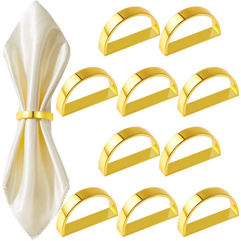 10 Pcs Stainless Steel Napkin Rings Metal Napkin Ring Holders Modern Ring Holder Buckles for Dinner Table Decor, Wedding In Australia - Darrahopens