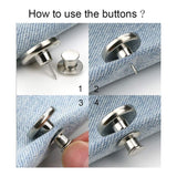 6pc Replacement Jean Buttons, No Sew Instant Button Detachable Pants Button, Removable Adjustable Metal Button In Australia - Darrahopens