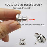 6pc Replacement Jean Buttons, No Sew Instant Button Detachable Pants Button, Removable Adjustable Metal Button