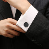 2PC Cufflinks For Men,  Shirt Cuff Links Shirt Accessories Unique Business Groom Wedding Black Silver Gold Jewelry Gift
