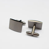 3PC  Men's Cufflinks Handcrafted Carbon Fiber Rhodium Plated Cuff Links Sets for Wedding Business