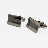 3PC  Men's Cufflinks Handcrafted Carbon Fiber Rhodium Plated Cuff Links Sets for Wedding Business