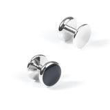 3PC Cuff Links Mens Stainless Steel Cuff Links and Studs Set Black Cufflinks for Men Tuxedo Studs Buttons for Formal Kit Business