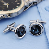 Cufflinks for Men with Crystal Cuff Links for Formal Business Wedding Shirts in Gift for Classic Tuxedo Shirt