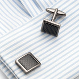 Mens Carbon Fiber Cufflinks and Shirt Studs Set Tuxedo Shirts Business Wedding Silver Black Gold Tone … In Australia - Darrahopens